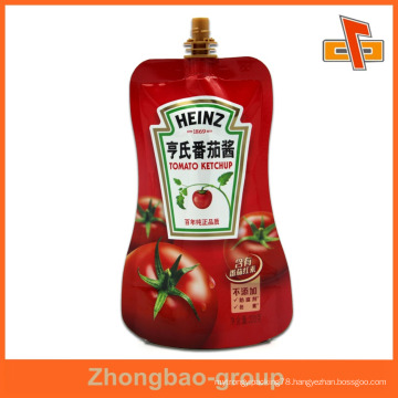 colorful stand up food grade juice plastic bag for BBQ sauce 100ml 200ml